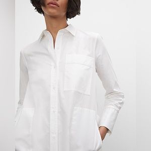 Club Monaco‎ Relaxed Cotton Poplin Shirt Dress White XS